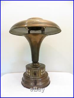 Vintage 1939 Brass Depression Era Antique Lamp Radio & All Works On This Beauty