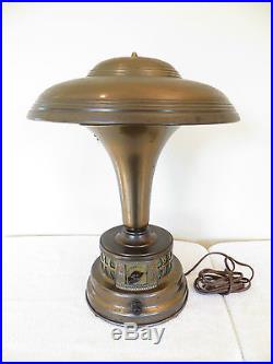 VINTAGE 1939 OLD DEPRESSION ERA ANTIQUE LAMP RADIO BRASS BEAUTIFUL EXAMPLE