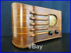 VINTAGE 1939 OLD EMERSON ANTIQUE TUBE RADIO CLASSICAL STRADIVARIUS MUSIC VIOLIN