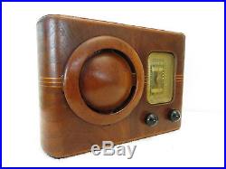 VINTAGE 1939 OLD EMERSON CIRCLE GRILLE MACHINE AGE INGRAHAM CASE ART DECO RADIO