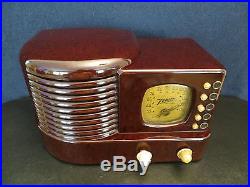 Vintage 1939 Old Zenith Art Deco Still Working Antique Bakelite Tube Radio