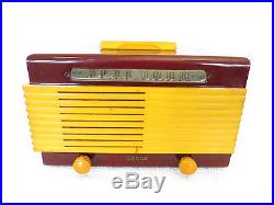 VINTAGE 1940 OLD GAROD ART DECO MAROON CATALIN BAKELITE RADIO WRAP AROUND TRIM