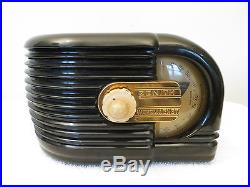 Vintage 1940 Old Zenith Art Deco Antique Bakelite Tube Radio