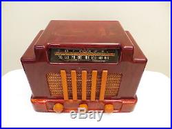 VINTAGE 1940s ADDISON ART DECO OLD BRIGHT RED CATALIN BAKELITE TUBE RADIO