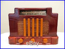 VINTAGE 1940s ADDISON ART DECO OLD BRIGHT RED CATALIN BAKELITE TUBE RADIO