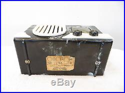 VINTAGE 1940s ADDISON ART DECO OLD MID CENTURY MARBLE SWIRL BAKELITE TUBE RADIO