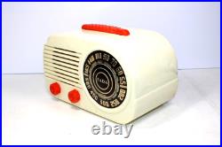 VINTAGE 1940s FADA POLYSTYRENE BAKELITE 2 COLOR MID CENTURY EAMES ERA RADIO