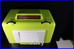 VINTAGE 1940s FROG EYE RADIO ART DECO MID CENTURY MODERN RADIO RESTORED, PLAYS