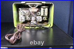 VINTAGE 1940s FROG EYE RADIO ART DECO MID CENTURY MODERN RADIO RESTORED, PLAYS