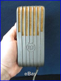 VINTAGE 1940s OLD RCA ART DECO RIBBON MICROPHONE MEATBALL LOGO TESTED & WORKING