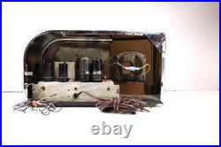 VINTAGE 1940s TRUETONE ART DECO OLD CHROME MID CENTURY RESTORED ANTIQUE RADIO