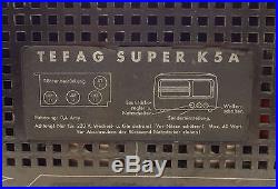 Vintage 1941 Tefag Super K5a German Tube Radio Work