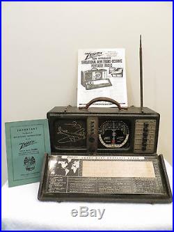 Vintage 1941 World War 2 Zenith Old Antique Army Bomber Transoceanic Radio