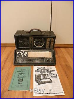 Vintage 1941 World War 2 Zenith Old Antique Army Bomber Transoceanic Radio