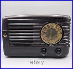 VINTAGE 1948 Emerson 5-Tube AM Radio Model 594A (Brown) Working