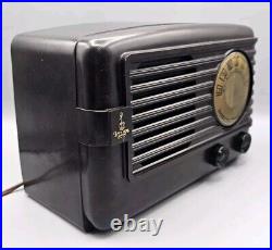 VINTAGE 1948 Emerson 5-Tube AM Radio Model 594A (Brown) Working
