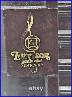 VINTAGE 1948 Emerson 5-Tube AM Radio Model 594A (Brown) Working