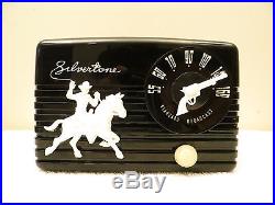Vintage 1950 Old Silvertone Western Cowboy Antique MID Century Gun Tuning Radio