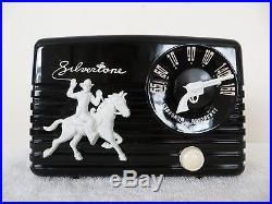 Vintage 1950 Old Silvertone Western Cowboy Antique MID Century Gun Tuning Radio