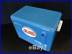 Vintage 1950 Pepsi Cooler Old Antique Blue Soda Coin Op Cola Machine Tube Radio