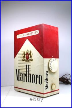 VINTAGE 1950s ANTIQUE ICONIC 13.5 INCHES TALL OLD MARLBORO CIGARETTE TUBE RADIO