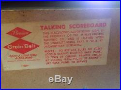 VINTAGE 1950s BASEBALL LIGHTUP ANTIQUE SCOREBOARD TUBE RADIO OLD GRAIN BELT BEER