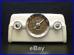VINTAGE 1950s CROSLEY MID CENTURY ANTIQUE CHROME TRIM DASHBOARD MOTIF TYPE RADIO