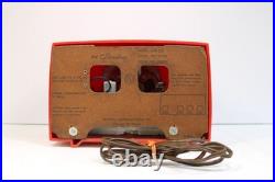 VINTAGE 1950s JET AGE MICHELL SOLID ATOMIC RED CRACK FREE OLD ANTIQUE TUBE RADIO