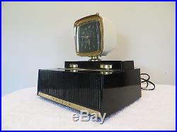 VINTAGE 1950s PHILCO RETRO OLD ANTIQUE MID CENTURY ROTATING WORKING CLOCK RADIO