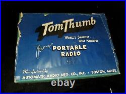 VINTAGE 1950s TOM THUMB 528 CIB NOS SUBMINIATURE TUBE RADIO