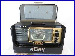 VINTAGE 1950s ZENITH SHORTWAVE ANTIQUE MID CENTURY WORKING TRANSOCEANIC RADIO