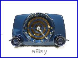 VINTAGE 1951 OLD MID CENTURY ANTIQUE ATOMIC CROSLEY RARE DARK BLUE COLOR RADIO