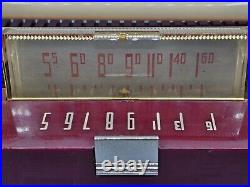 VINTAGE 1952 General Electric Burgundy 4-Tube Portable AM Radio, Model 607