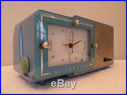 Vintage 1953 Old Bulova Solid Blue Gem Mint Best Of Best Antique Clock Radio