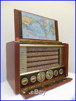 VINTAGE 1956 OLD STROMBERG CARLSON SHORTWAVE BROWN LEATHER TRANSOCEANIC RADIO