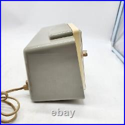 VINTAGE 1959-60 Grey & White General Electric Model C-405D Tube GE Clock Radio