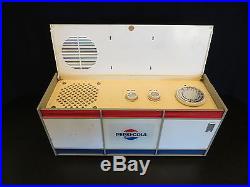 VINTAGE 1960s PEPSI COLA COOLER OLD ANTIQUE SODA COIN OP COLA MACHINE TUBE RADIO