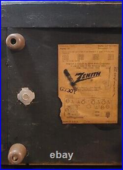 VINTAGE 1961 ZENITH AM/FM TUBE RADIO G730Y With PHONO IMPUT! TESTED/WORKING