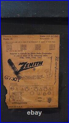 VINTAGE 1961 ZENITH AM/FM TUBE RADIO G730Y With PHONO IMPUT! TESTED/WORKING