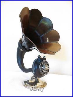VINTAGE 20s OLD AMPLION JR DRAGON ANTIQUE FLOWERED PETALS RADIO HORN SPEAKER
