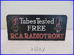 VINTAGE 20s RCA RADIO RADIOTRON TUBE OLD DEPRESSION ERA ANTIQUE ADVERTISING SIGN