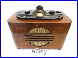 VINTAGE 30s OLD PHILCO GEM MINT MACHINE AGE ANTIQUE RADIO & BAKELITE TOP TUNING