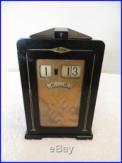 VINTAGE 30s OLD WARREN TELECHRON BAKELITE GOTHIC ANTIQUE ELECTRIC DIGITAL CLOCK