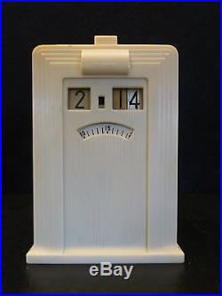 VINTAGE 30s OLD WARREN TELECHRON WHITE BAKELITE ANTIQUE ELECTRIC DIGITAL CLOCK