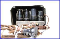 VINTAGE 30s SILVER DEPRESSION ERA ORIGINALCHROME CABINET ANTIQUE OLD TUBE RADIO