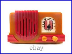 VINTAGE 40s ANTIQUE ADDISON NEAR MINT OLD CATALIN BAKELITE CABINET & TRIM RADIO