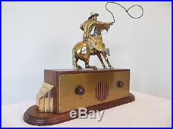 VINTAGE 40s OLD TRU-TONE WESTERN MID CENTURY ANTIQUE HORSE COWBOY & LASSO RADIO
