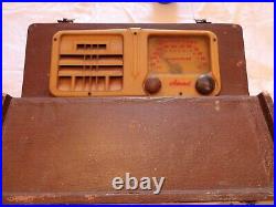 VINTAGE ADMIRAL Model P-6 ANTIQUE RADIO from 1930's or 40's, Suitcase, Wood Box