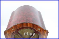 VINTAGE ANTIQUE 1930s ACRATONE FAUX METAL CABINET ORNATE FACADE OLD TUBE RADIO