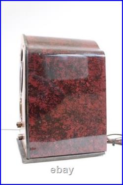 VINTAGE ANTIQUE 1930s ACRATONE FAUX METAL CABINET ORNATE FACADE OLD TUBE RADIO